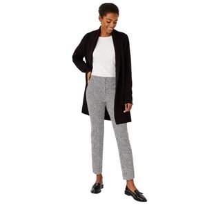 Ann Taylor Leopard Print Straight Leg Pants‎ Size 12 Black White Casual NWOT